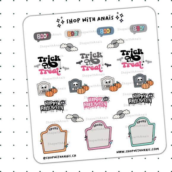 Halloween Doodles (SC012) | stickers for planners and journals