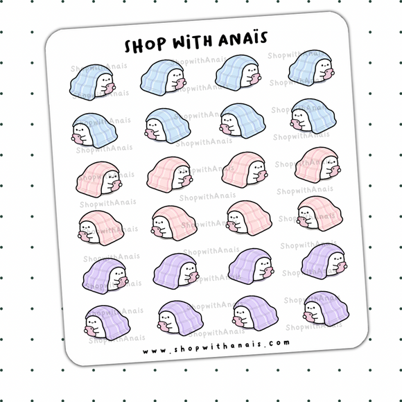 Phone under the blanket (BS014) | stickers for planners and journals - Bubbles