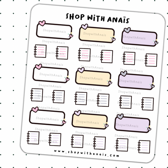 Deco Sticky Notes (DF002) | stickers for planners and journals
