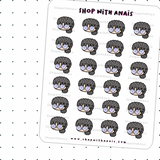 Girl Boss Emotiheads (A021) | stickers for planners and journals - Anaïs
