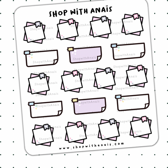 Deco Sticky Notes (DF001) | stickers for planners and journals