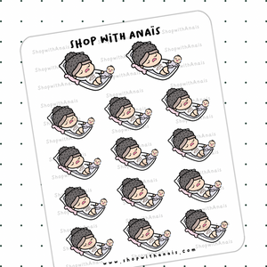 Mom Nap/Sleep time with Baby (A102) | stickers for planners and journals