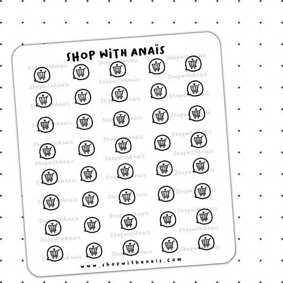 Shopping Cart (DF006) | stickers for planners and journals
