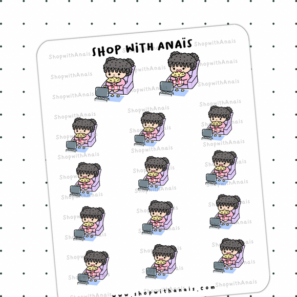 Couch Binge Watch (A017)  | stickers for planners and journals - Anaïs