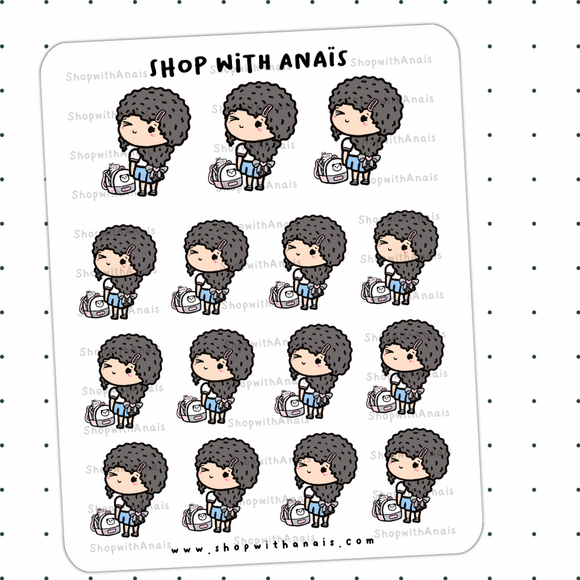 School Girl 1 (A148) | stickers for planners and journals