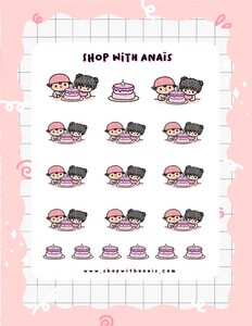 Eating Cake (CS013) | Couple stickers for planners and journals - Anaïs