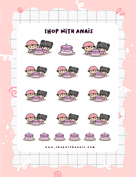 Eat Cake (CS013) | Couple stickers for planners and journals - Anaïs